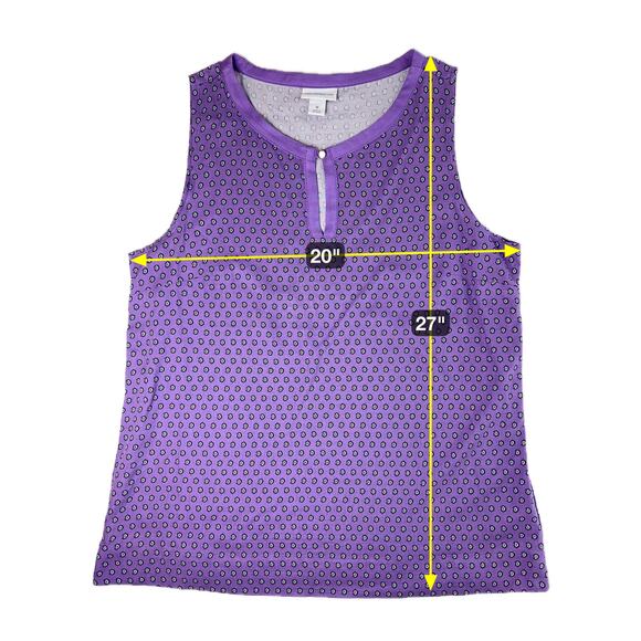 Liz Claiborne Purple Sleeveless Keyhole Neck Tank Top Blouse Womens Size Medium - Picture 8 of 9